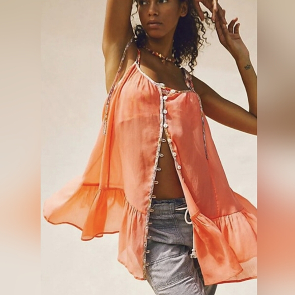 Free People Other - Free People Intimately Orange Sleeveless Top